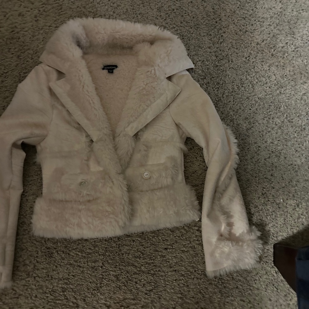 BeBe Winter white suede jacket